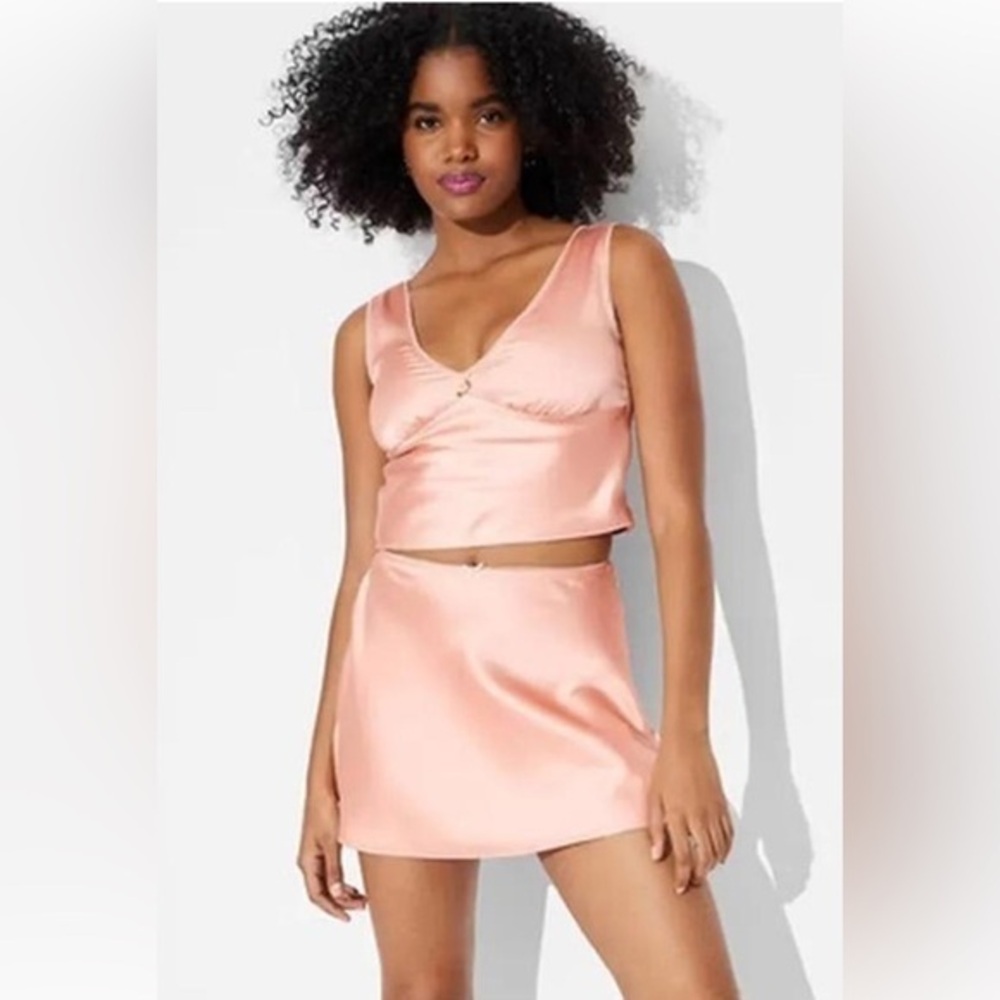 NWT Wild Fable Satin Peach Miniskirt